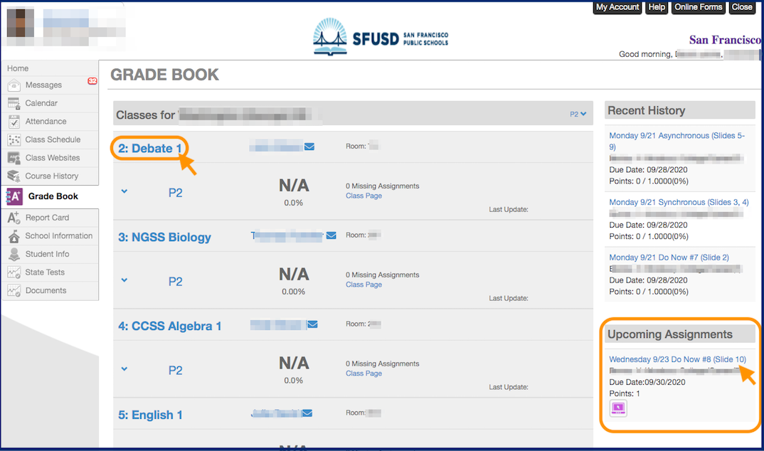 How to View Assignments in ParentVUE SFUSD